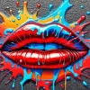 Splatter Lips Diamond Painting