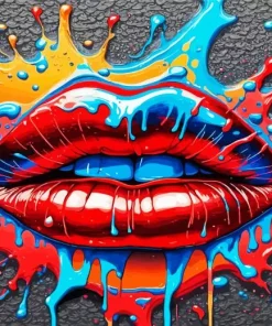 Splatter Lips Diamond Painting