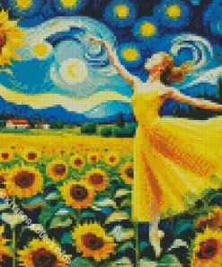 Starry Night Elegant Ballet Diamond Painting