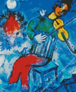The Blue Fiddler By Marc Chagall Diamond Painting