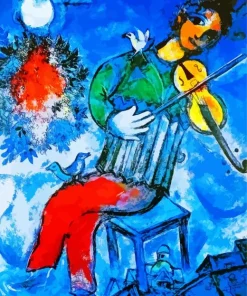 The Blue Fiddler By Marc Chagall Diamond Painting