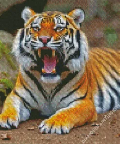 Tiger Roaring Diamond Painting