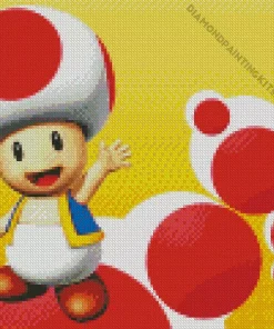 Toad Mario Diamond Painting