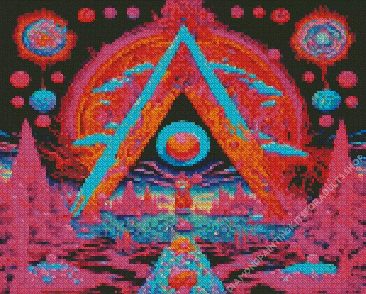 trippy art Diamond With Numbers Trippy Art Diamond Painting