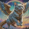 White Flying Cat Art Diamond Painting