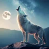 Wolf In The Moon Diamond Painting
