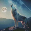 Wolf In The Moon Diamond Painting