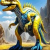 Yellow Dinosaur Art Diamond Painting