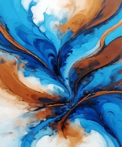 Abstract Brown And Blue Art Diamond Painting