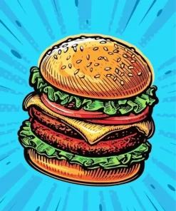 Big Tasty Burger Pop Art Diamond Painting