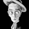 Black And White Buster Keaton Caricature Diamond Painting