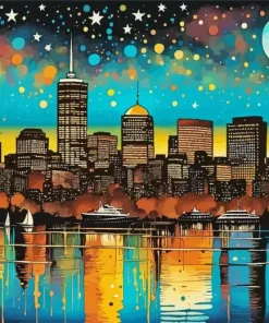 Boston Skyline Art Diamond Painting
