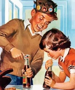 Boys Drinking Soda Diamond Painting