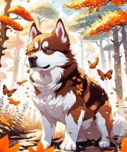 Brown Husky Diamond Painting