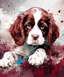 Brown Springer Spaniel Puppy Diamond Painting