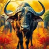Buffalo Long Horns Diamond Painting