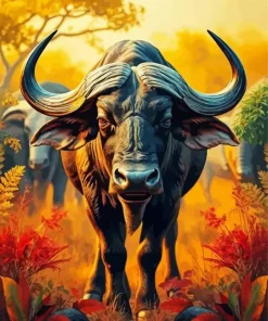 Buffalo Long Horns Diamond Painting