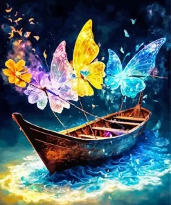 Butterfly Boat Diamond Painting