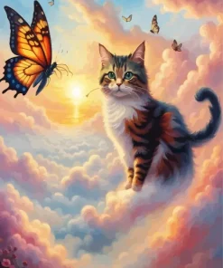 Butterfly Cat Diamond Painting