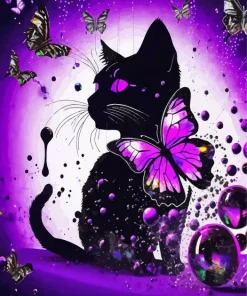 Butterfly Cat Art Diamond Painting