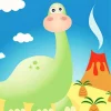 Cartoon Green Brontosaurus Diamond Painting