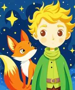 Cartoon Boy And Fox Diamond Painting