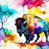 Colorful Abstract Buffalo Art Diamond Painting