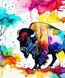 Colorful Abstract Buffalo Art Diamond Painting