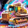 Colorful Bulldozer Diamond Painting