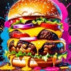 Colors Splash Burger Diamond Painting