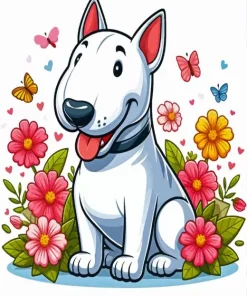 Cute Bull Terrier Diamond Painting