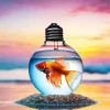 Fish In A Bulb Diamond Painting