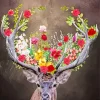 Floral Buck Antlers Diamond Painting