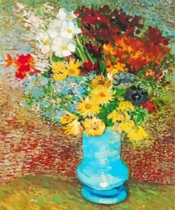 Flowers In A Blue Vase Art Diamond Painting