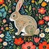 Folk Bunny Diamond Painting