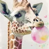 Giraffe Blowing Bubble Diamond Painting