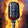 Microphone On Fire Diamond Painting