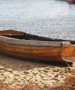 Old Brown Boat Diamond Painting