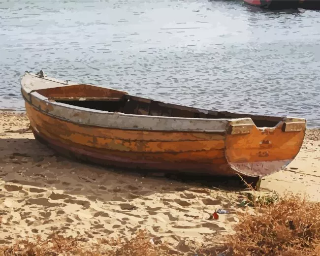 Old Brown Boat Diamond By Numbers Old Brown Boat Diamond Painting