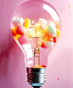 Pastel Light Bulb Diamond Painting