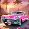 Pink Buick Car Diamond Painting