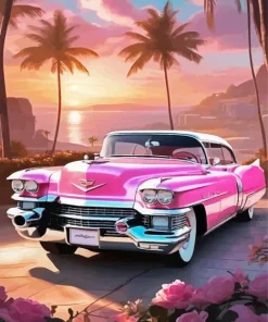 Pink Buick Car Diamond Painting