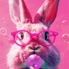 Rabbit Bubble Gum Diamond Painting