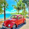 Red Bug Car Diamond Painting