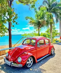 Red Bug Car Diamond Painting