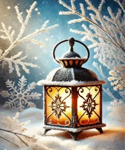 Snow Lantern Diamond Painting