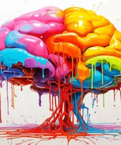 Splatter Colorful Brain Diamond Painting