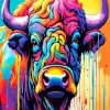 Splatter Colorful Buffalo Diamond Painting