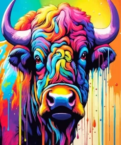 Splatter Colorful Buffalo Diamond Painting