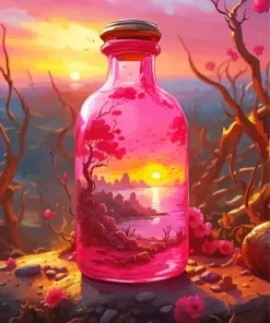Sunset Bottle Scenery Diamond Painting